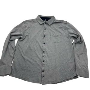 Men's Fabletics Dash long sleeve button up size XL. Navy and white knit.